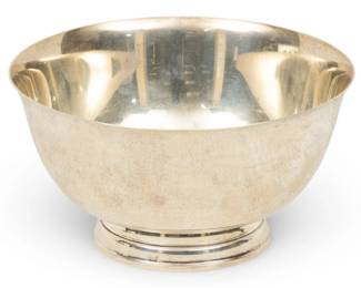 Lot 97 Lunt Sterling Co. Revere-Style Sterling Bowl 20th Cent., H 4.25" Dia. 8" 19 t oz