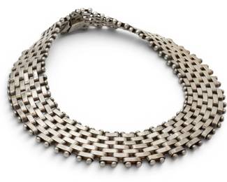 Lot 73 Taxco Mexico Sterling Silver Necklace W 1.2" L 16" 248 grams 1 PC