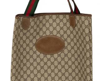 Lot 80 Gucci (Italian) Coated Canvas GG Supreme Tote H 17" W 15"