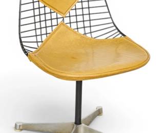 Lot 1007 Charles and Ray Eames for Herman Miller (American) Mid-Century Modern Steel and Leather Eiffel Tower Chair with Bikini Upholstered Seat and Back