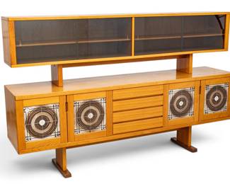 Lot 1032 Poul Hermann Poulsen for Gangso Monler (Danish) Teak Credenza, Ca. 1970's, H 53.25" W 84.5" Depth 18"