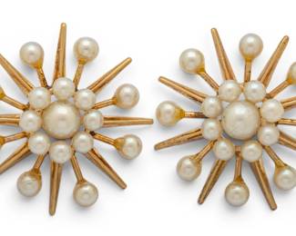 Lot 28 14k Yellow Gold with Pearl Earrings, Match Above 6.1 grams 1 PAIR