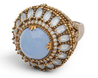 Lot 40 925 Sterling Silver Dome Ring, Blue Grey, Size 9 1/2 14 grams 1 PC