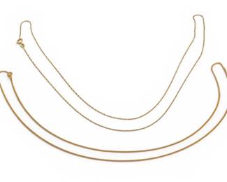 Lot 77 14K Gold Neck Chains L 25" 6 grams 2 PCS