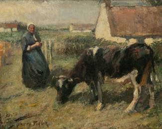 Lot 1086 Harry Fidler (British, 1856-1935) Oil on Canvas, Ca. 1880, 'Away in Ross-shire', H 15'' W 21''