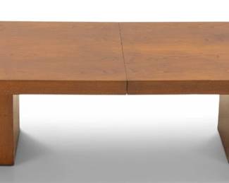 Lot 1026 John Keal for Brown-Saltman (Los Angeles) Walnut Extension Coffee Table, Ca. 1968, H 15" W 24" L 66"