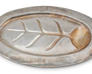 Lot 93 Mexican Sterling Well and Tree Platter 20th Cent., H 1.25" W 11.75" L 18" 36 t oz