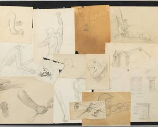 Lot 1052 N. C. Wyeth (American, 1882-1945) Pencil on Paper and One Ink Drawings on Paper