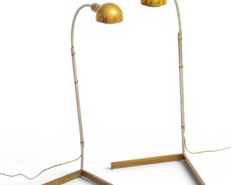 Lot 1051 Cedric Hartman (American, B. 1929) Brass and Chrome Low Profile Luminiers, H 36.5" W 21.25" Depth 18"
