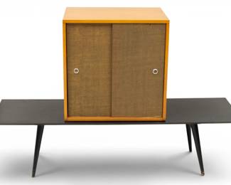 Lot 1013 Paul McCobb (American, 1917-1969) for Winchendon Planner Group Cabinet on Bench 2 PCS