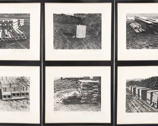 Lot 1062 James Crawford (American (Detroit), B. 1944) Silkscreens on Board, Ca. 1972, 'Untitled Works, from Pile Series', H 11" W 13" 6 PCS