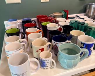 Assorted mugs, stoneware and novelty