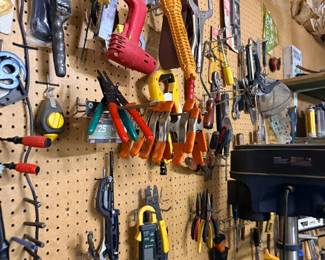 Hand tools, saws, and drill press corner