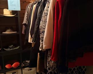 Closet of women's clothing and coats