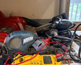 Mouse sander, multimeter, and power tools