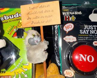 Novelty gag gifts and NO button