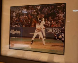 Framed baseball batter photo print