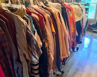 Full rack of women's clothing