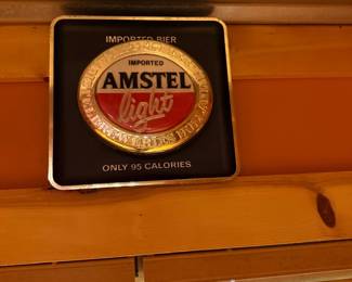 Amstel Light beer sign, bar decor
