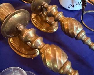 Brass candlesticks and candle holders lot