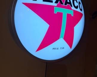 Texaco lighted sign, gas station collectible