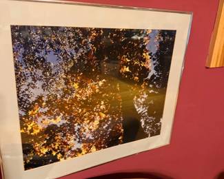 Framed aerial night cityscape photo