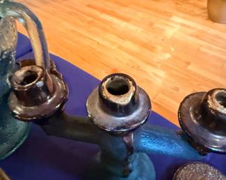 Silver plate candelabra and candle holders