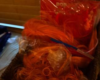 Orange costume wigs lot