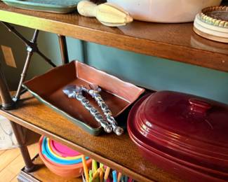 Ceramic serving bowls, platters, and bakeware