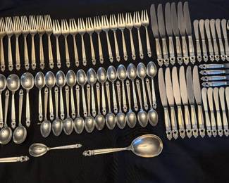 Sterling Silver Royal Danish Flatware Set By International Silver Company - Service For 12