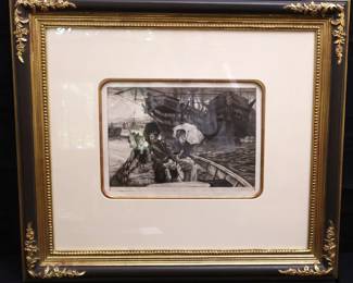 James Jacques Joseph Tissot Titled "Entre Les Deux Mon Coeur Balance" Signed And Dated