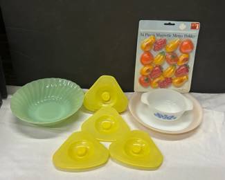 Vintage Anchor Hocking, Fire King Vintage 1940s Scurlock Kontanerette Glass LIDS Only