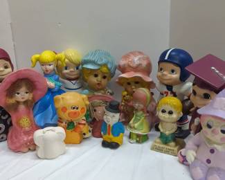 Vintage Ceramic Figurines and Piggy Banks
