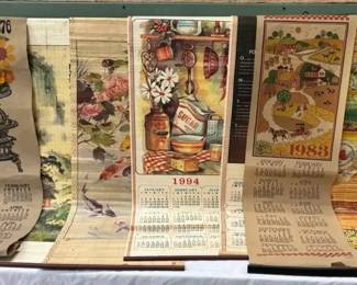 Vintage BambooFabric Scroll Calendars