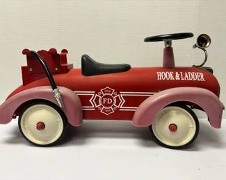 Vintage Hook Ladder Fire Truck Riding Toy