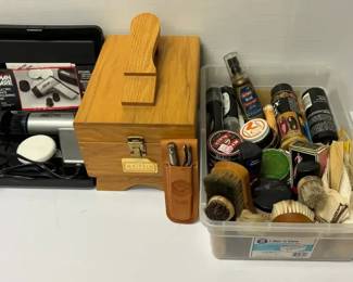 Vintage Shoe Shine Kits Including Griffin Shine master Norelco Man Care Collection