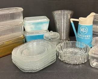 Vintage Glassware Including Refrigerator Boxes