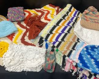 Hand Crotchet Knitted Hats, Pot Holders, Afghans, More