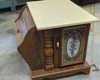 Wood and Mirrored Side Table