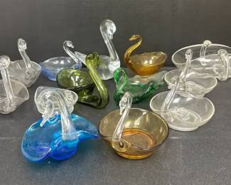Glass Swan Candy Dish or Bowls