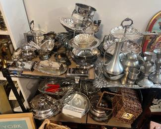 Silver plated and pewter vintage items.