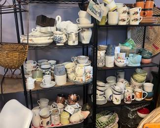 Loads of vintage mugs and cups. 