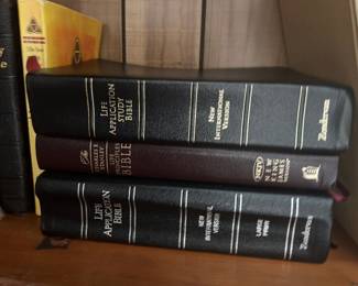 Set of Bibles - Life Application Study, New International Version - This set includes three Bibles: Life Application Study Bible, New International Version, and New King James Version. Perfect for study or personal use.