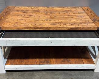 Firearm Concealment Table, Table Top Slides To Reveal Hidden Compartment, With Lock Connection Fingerprint Lock (Currently Opens With Any Fingerprint, Includes Instructions For Setting), Lower Shelf, 20" x 30" x 52"