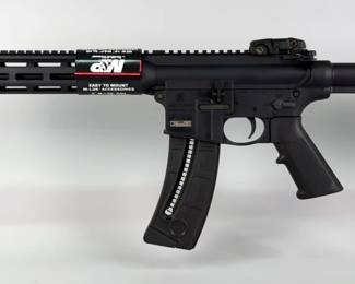 Smith & Wesson M&P15-22 Sport .22 LR Rifle SN# DERO789, Adjustable Stock, Flip Up Peep Sights 