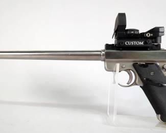 AMT Lightning .22 LR Pistol SN# G05145, 10.5" Bbl, Bushnell Red Dot Sight, 2 Total Mags, Includes Original Rear Sight 