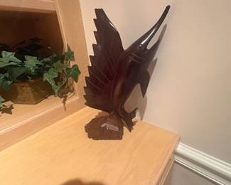 . . . wood-carved marlin