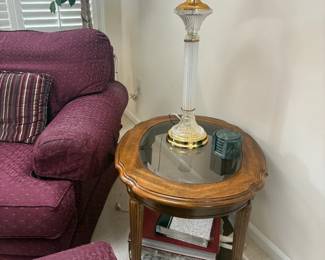 . . . end table and ceramic lamp