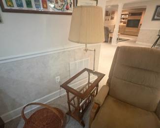 . . . lamp table combo with built-in magazine rack