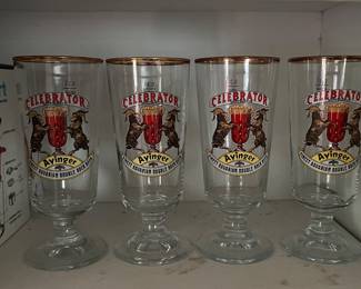 Vintage Ayinger Celebrator Double Bock beer glasses